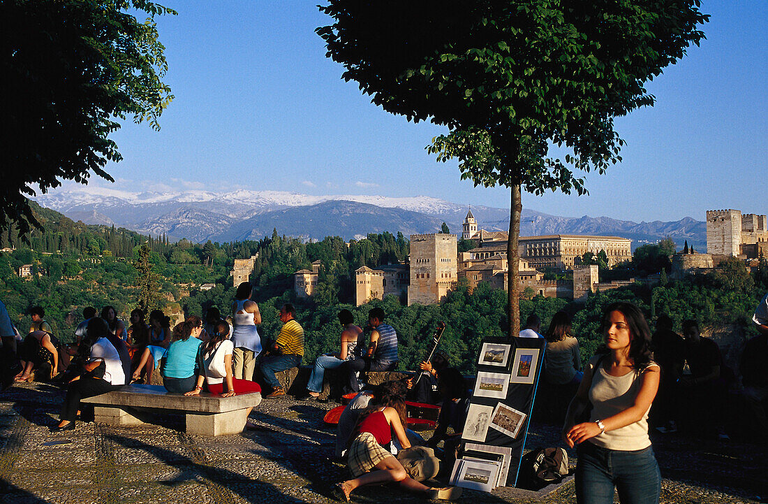 Sierra Nevada, Mirador San Nicolás, Alhambra, Granada Andalusia, Spain