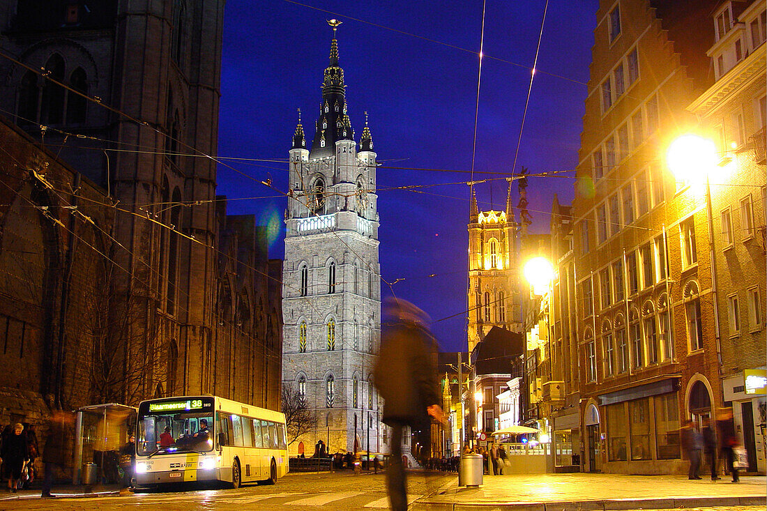 Ghent at night, ghent, belgium