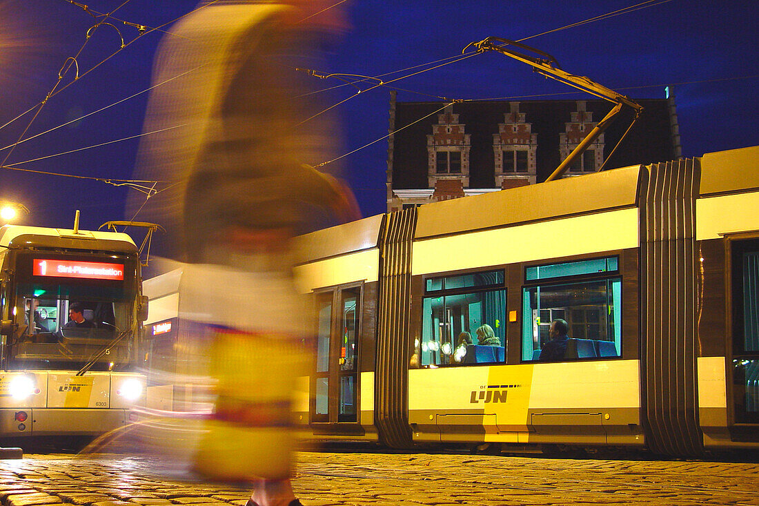 Tramway in ghent, ghent, belgium