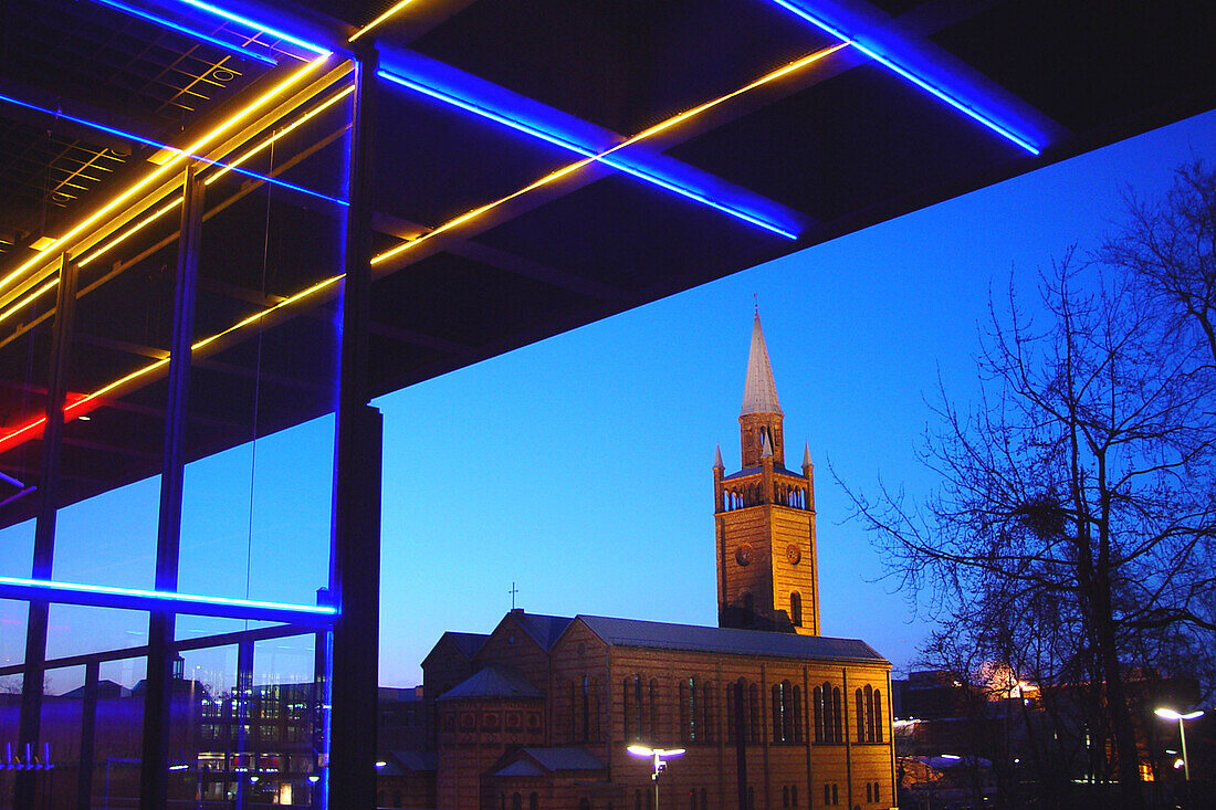 New national gallery and church, Berlin, Germany