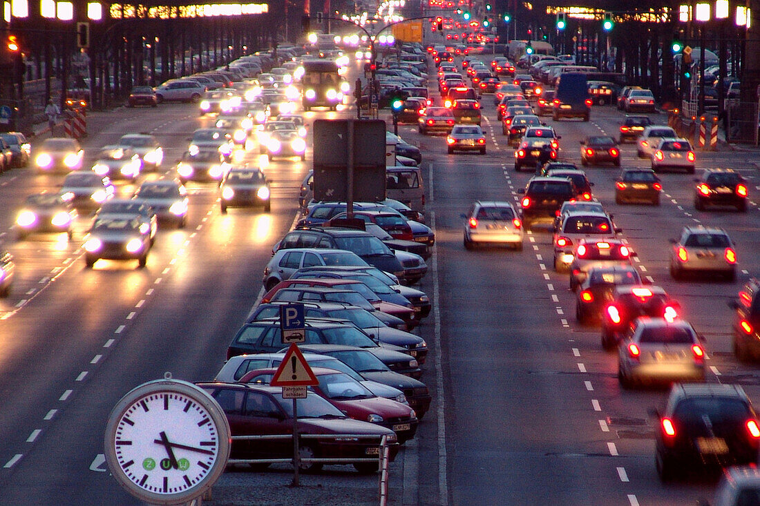 Rush hour on the street 17 of june, Berlin, Germany