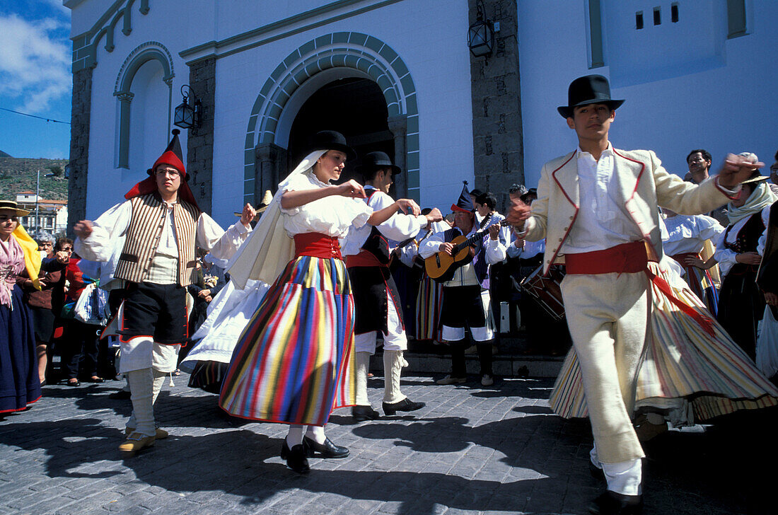 Folkloretanz, Fest der Mandelblüte, Tejeda, Gran Canaria Kanarische Inseln, Spanien
