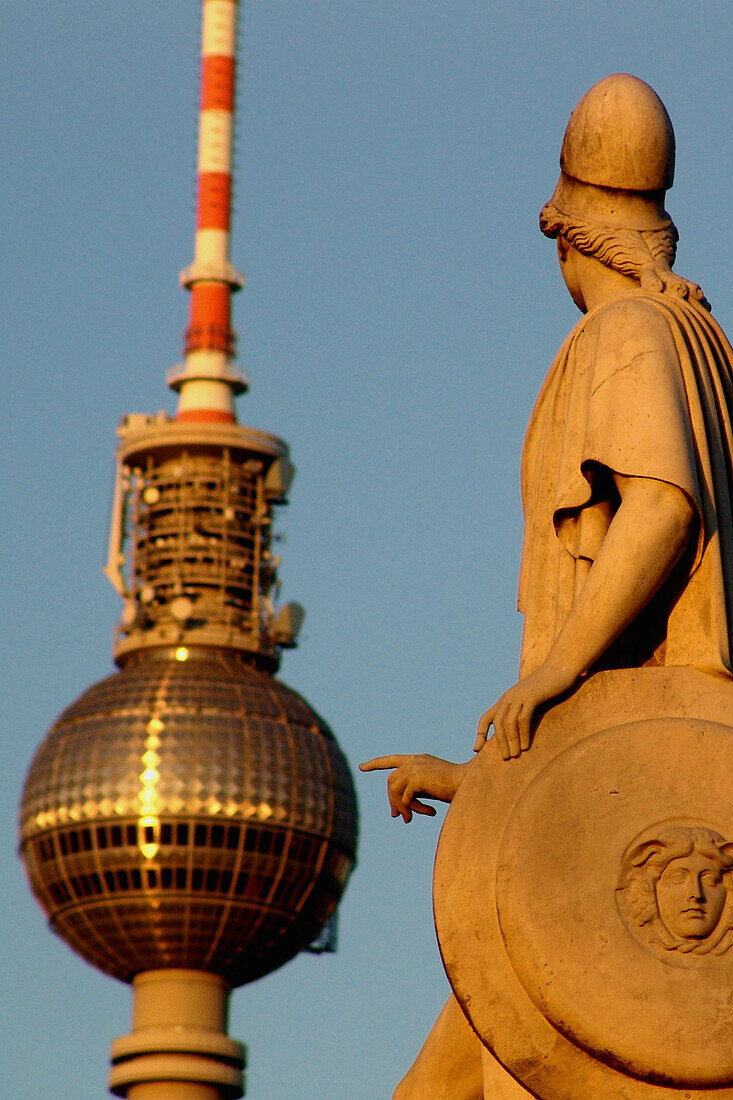 Statue and television tower, berlin, germany