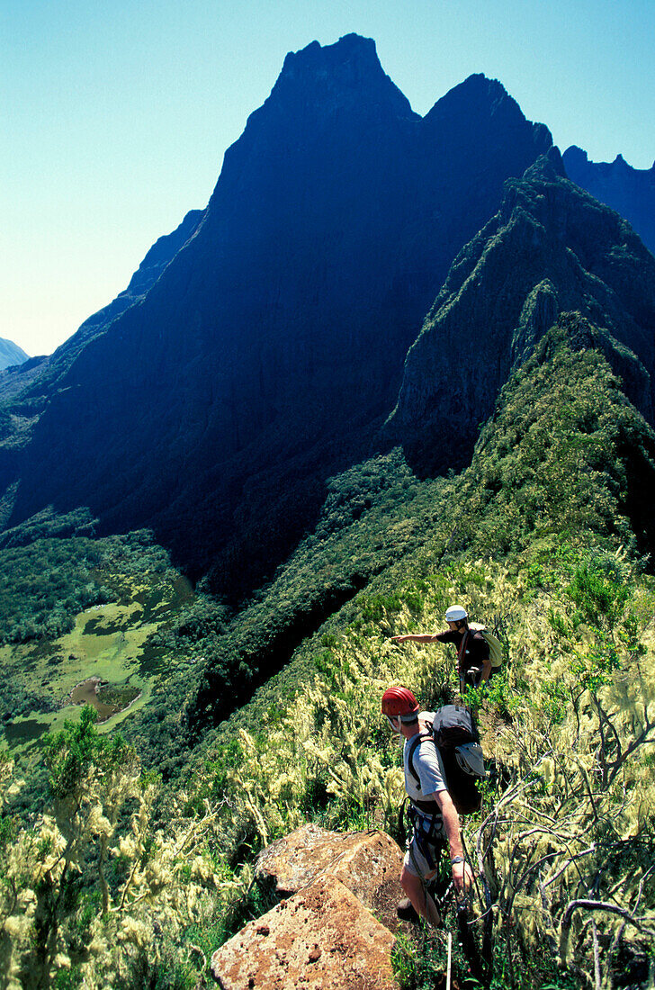 Piton Kapor in Enclose foque, Ille de la Réunion Indian Ocean