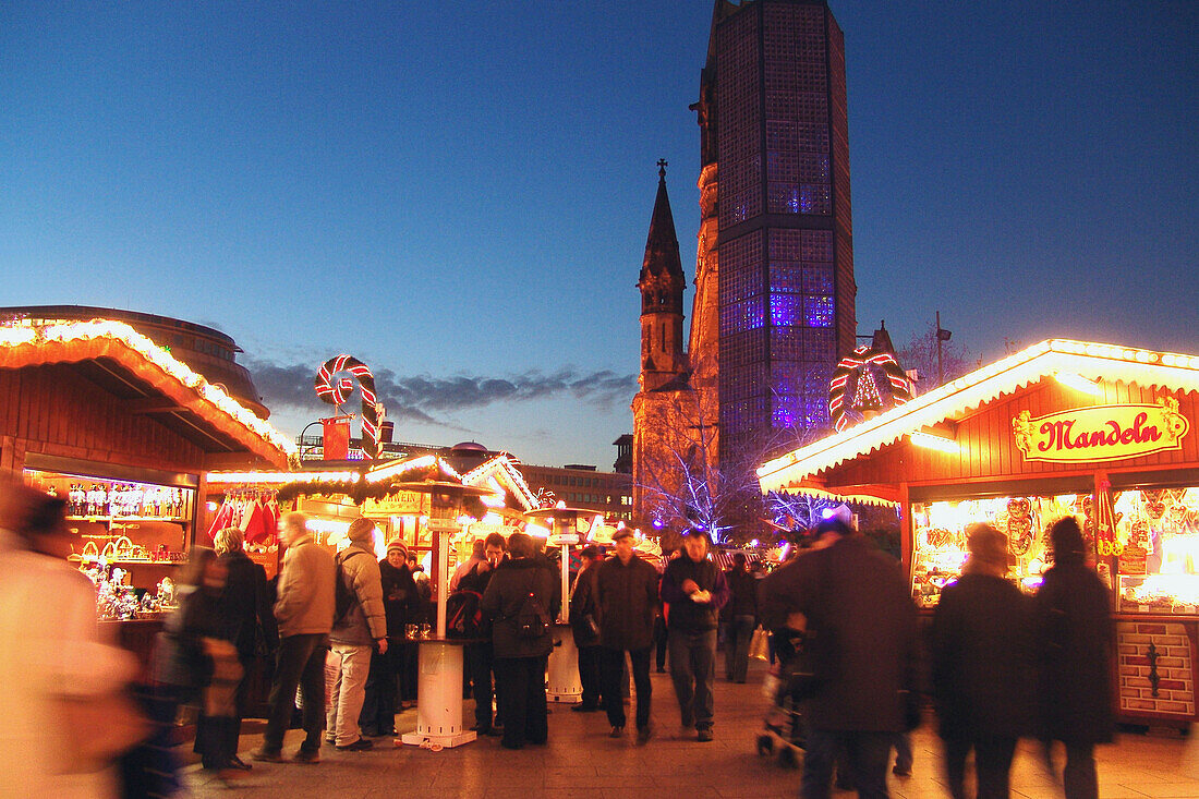 Christmas market on Breitscheidplat, Berlin, Germany