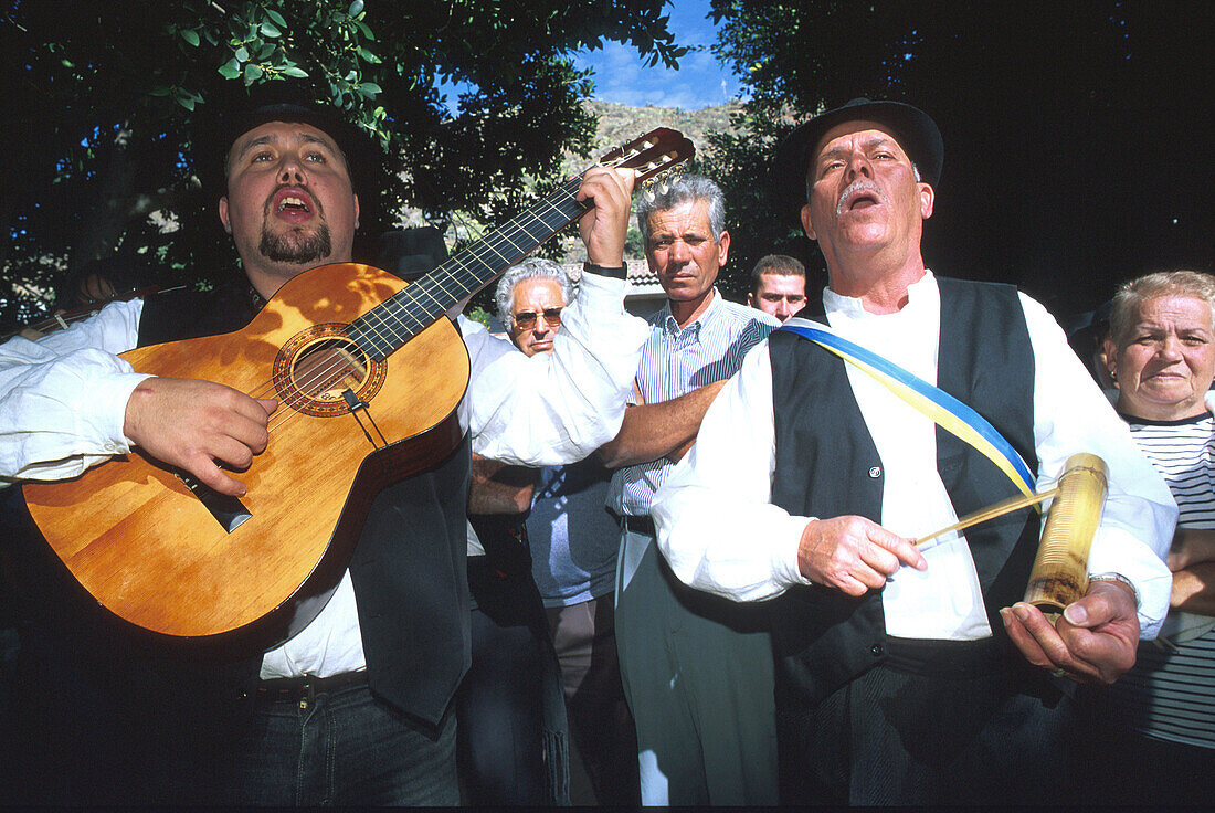 Folkloremusik, Romeria, Dorffest, Santa Lucia, Gran Canaria Kanarische Inseln, Spanien
