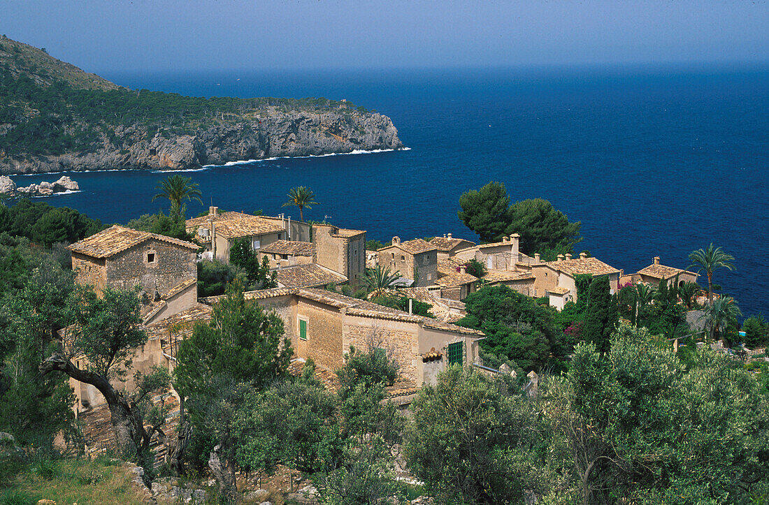 Dorf, Lluch Alcari, Mallorca, Balearen, Spanien