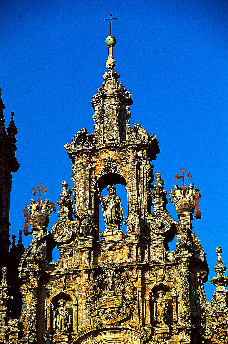 Santiago de Compostela Cathedral, West facade, La Coruna, Galicia, Spain