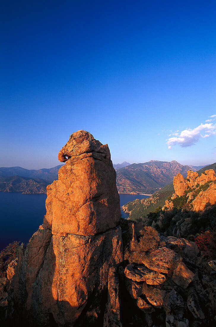 Felsküste, Les Calanche in der nähe von Porto, Westküste, Korsika, Frankreich, Korsika, Frankreich