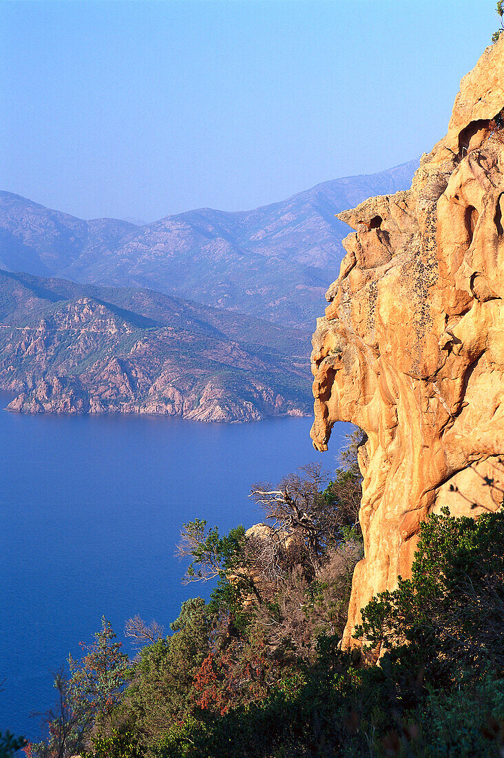 Steine, Erosion, Küste, Les Calanche, bei Porto, Westküste, Korsika, Frankreich