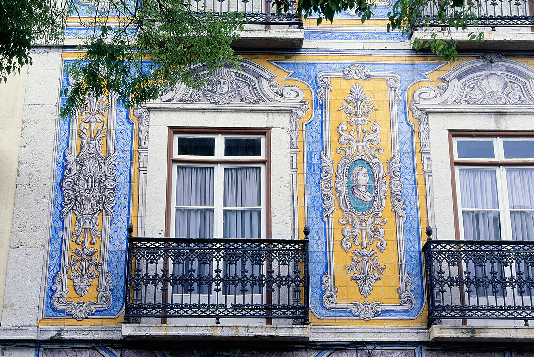 Decorated facade, Campo de Santa Clara, Lisbon, Portugal