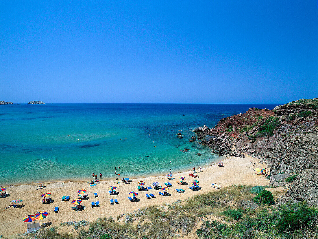 Strand bei Platja de Cavalleria, bei Fornells, Menorca, Spanien