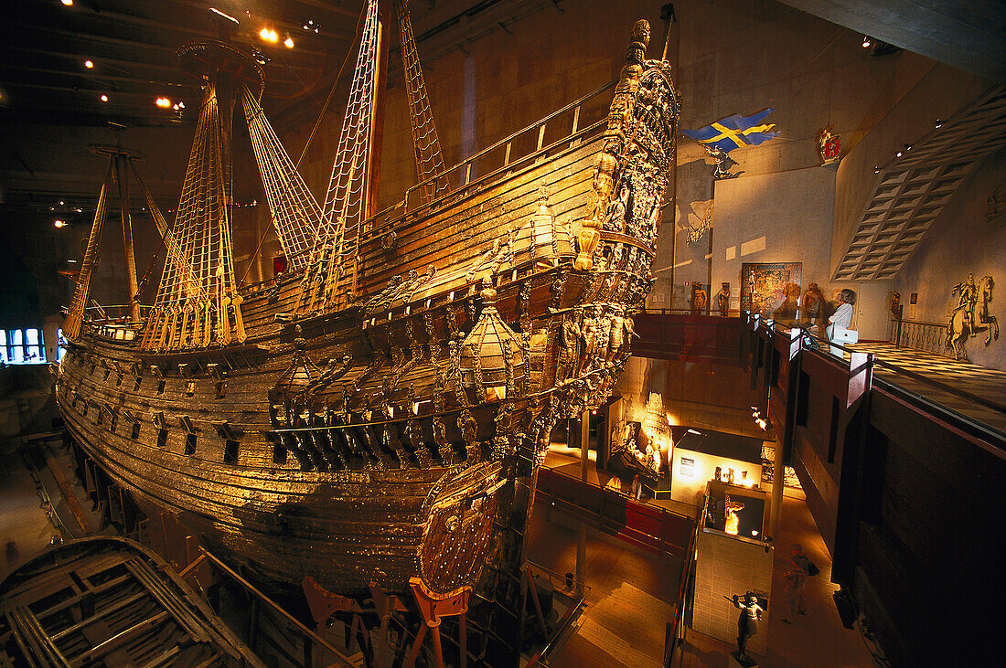 Die Vase, Wase, Wikingerschiff im Wasa Museum, Stockholm, Schweden