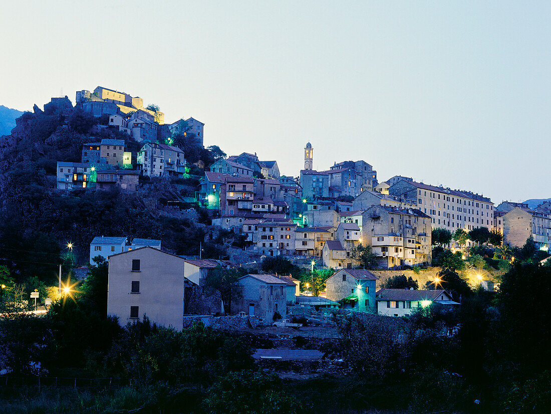 Citadel above the old town of Corte, Corsica, France