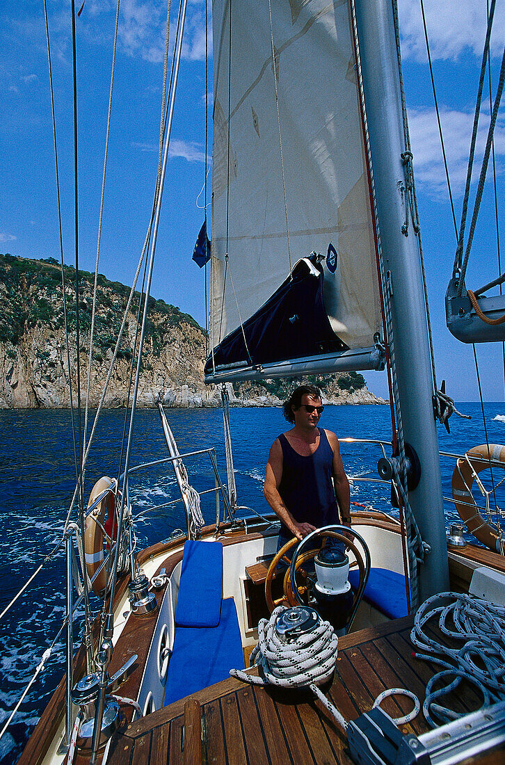 Sailing Trip along the coast, Costa Brava, Prov. Girona, Catalonia, Spain
