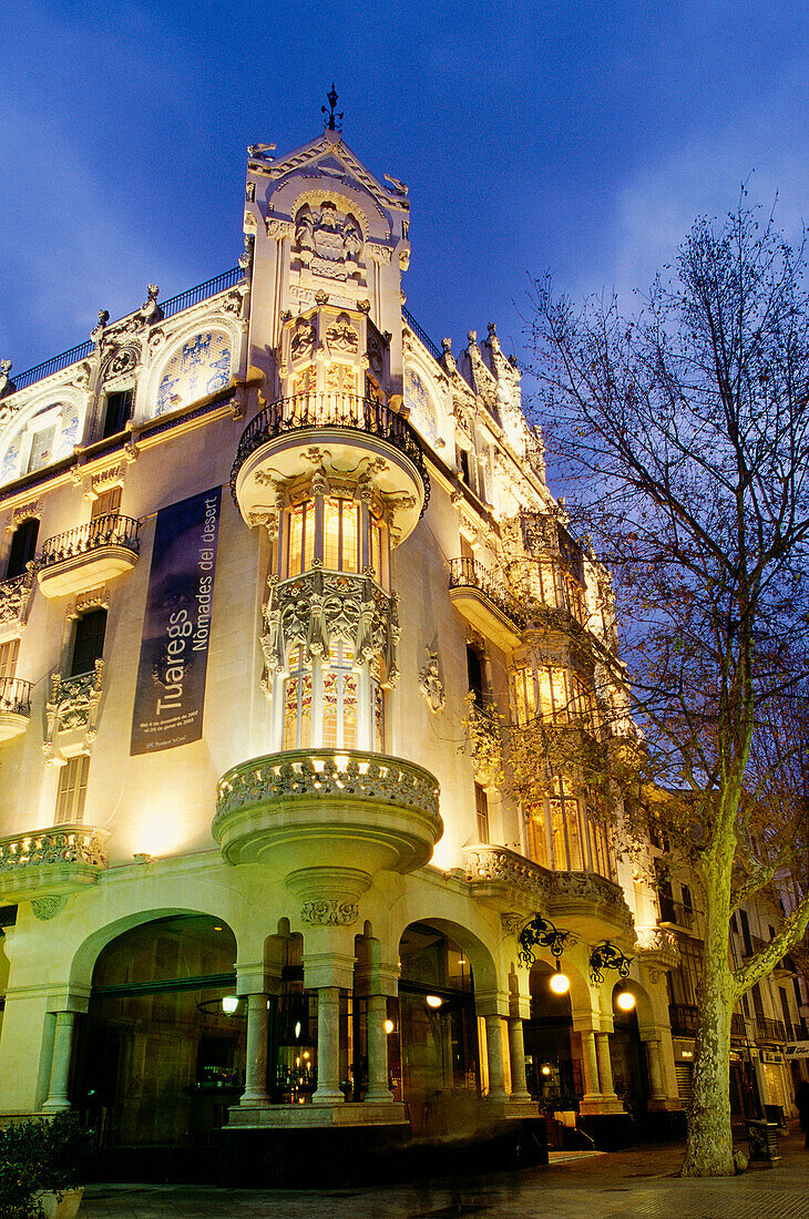 Gran Hotel, heute Ausstellungsgebäude der Stiftung La Caixa, Modernismus von Domenech i Montaner, Palma de Mallorca, Mallorca, Balearen, Spanien