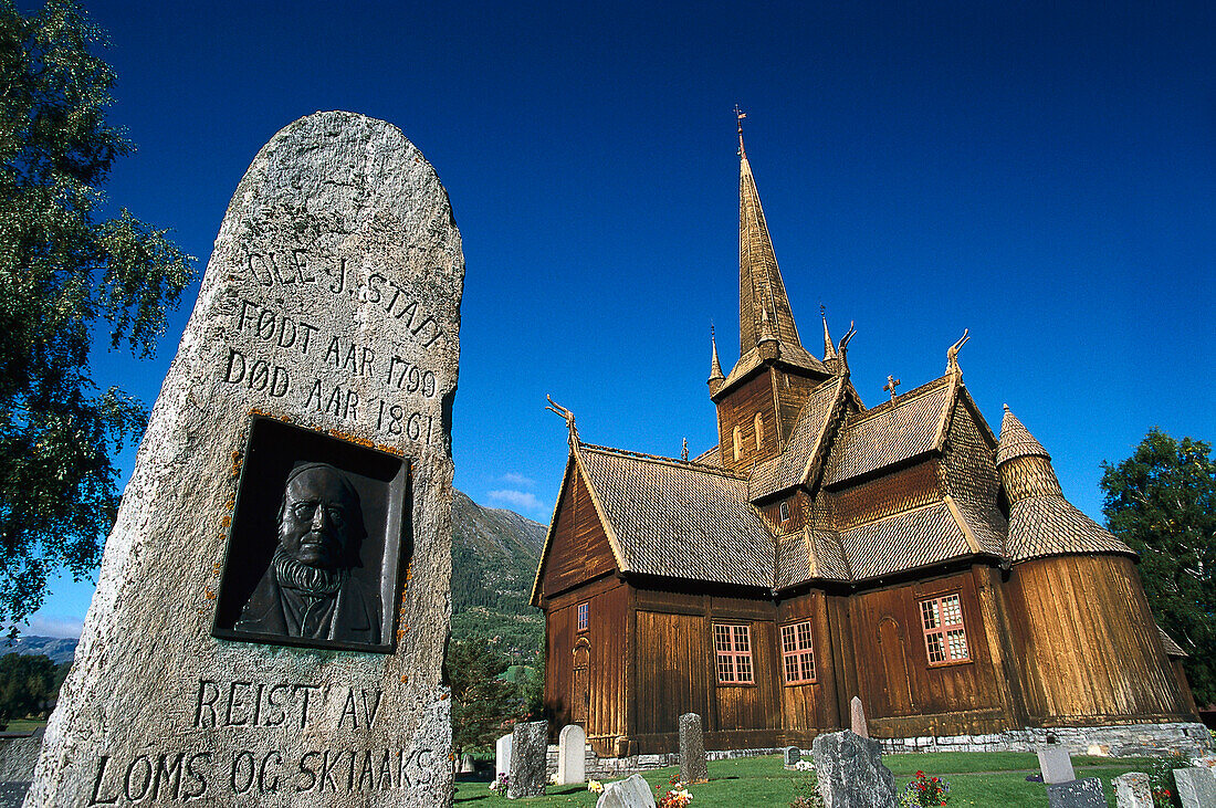Stabkirche, Lom, West-Mittel-Norwegen