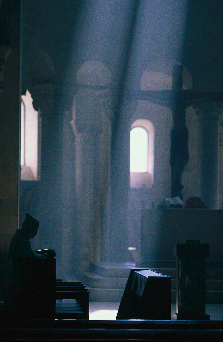Praying Monk, Sant' Antimo Tuscany, Italy