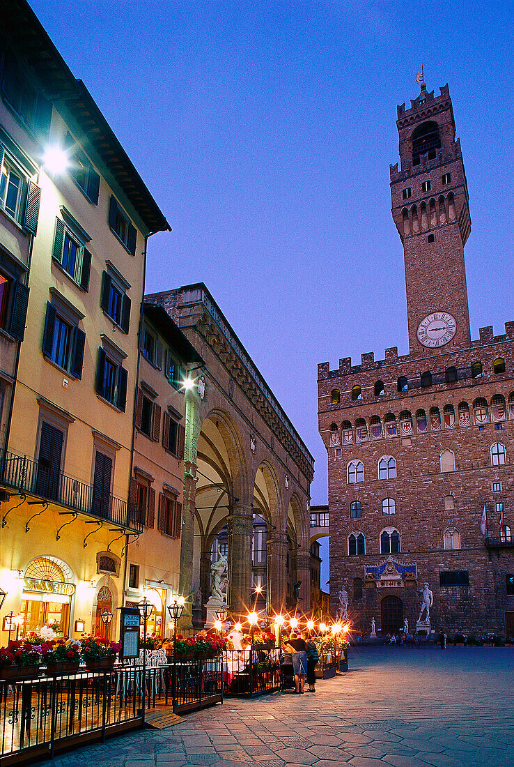 Palazzo Vecchio, Piazza della Signoria, Florenz, Toskana, Italien