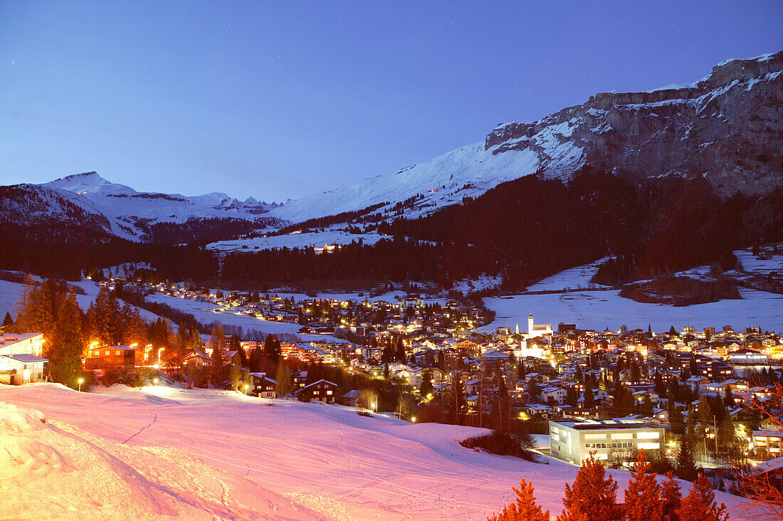 Flims at dusk, Grisons, Switzerland