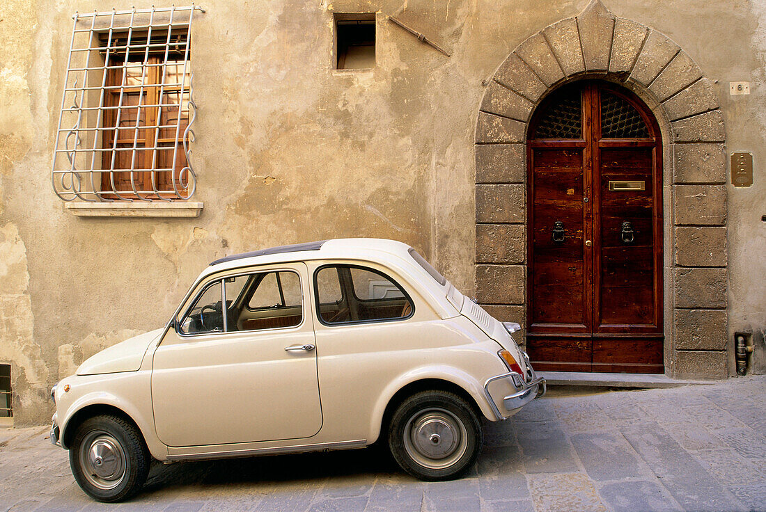 Fiat 500, Oldtimer, Montepulciano, Toskana, Italien