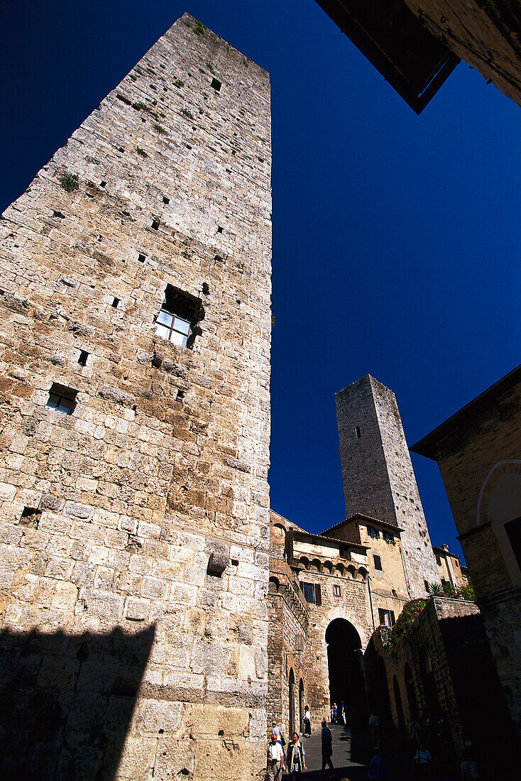 Towers of the medieval hill town, San Gimignano, Toscana, Italy