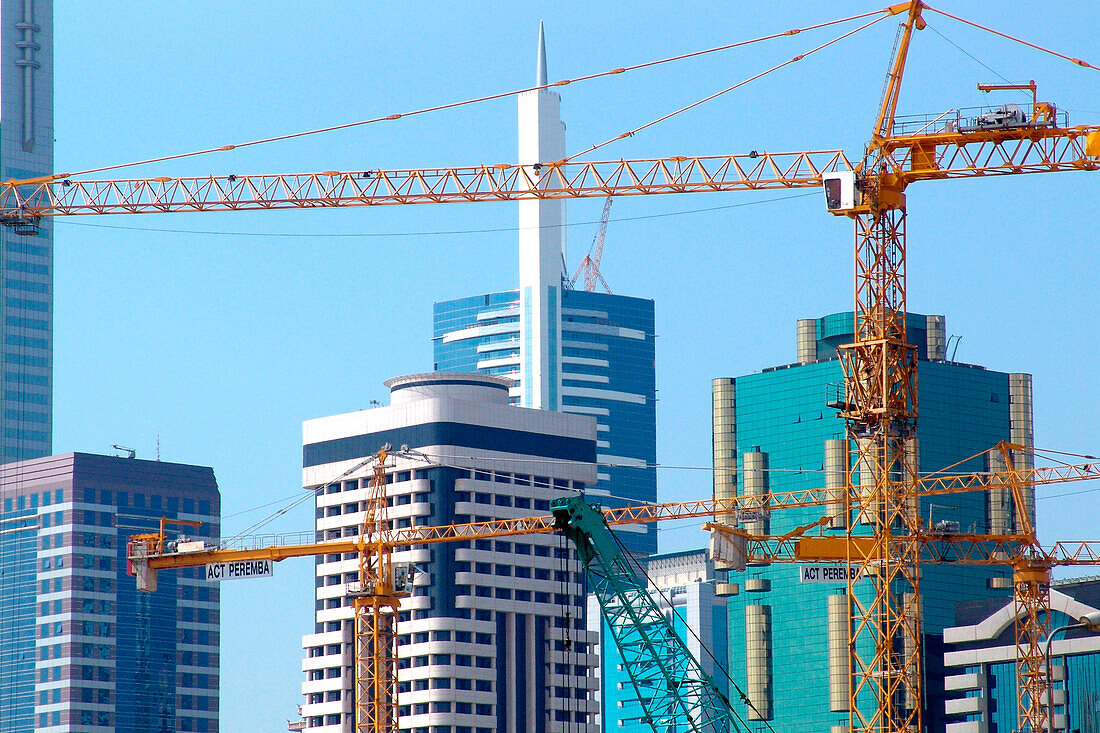 Construction areas, Sheik Zayed Road, Dubai, United Arab Emirates