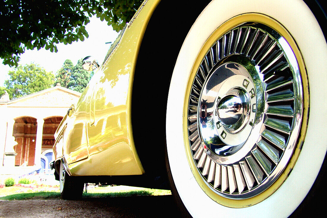 American Oldtimer in the Kurgarten, Baden Baden, Baden Wurttemberg, Germany