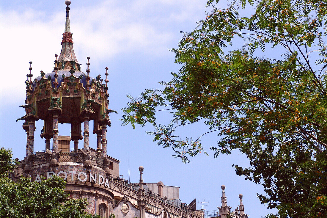 Detail des Gebäudes La Rotonda, Plaza John Kennedy, Barcelona, Spanien, Europa