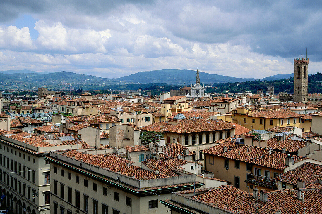 View from the Campanile of the dome, eastward , Florence, Tuskany, Italien