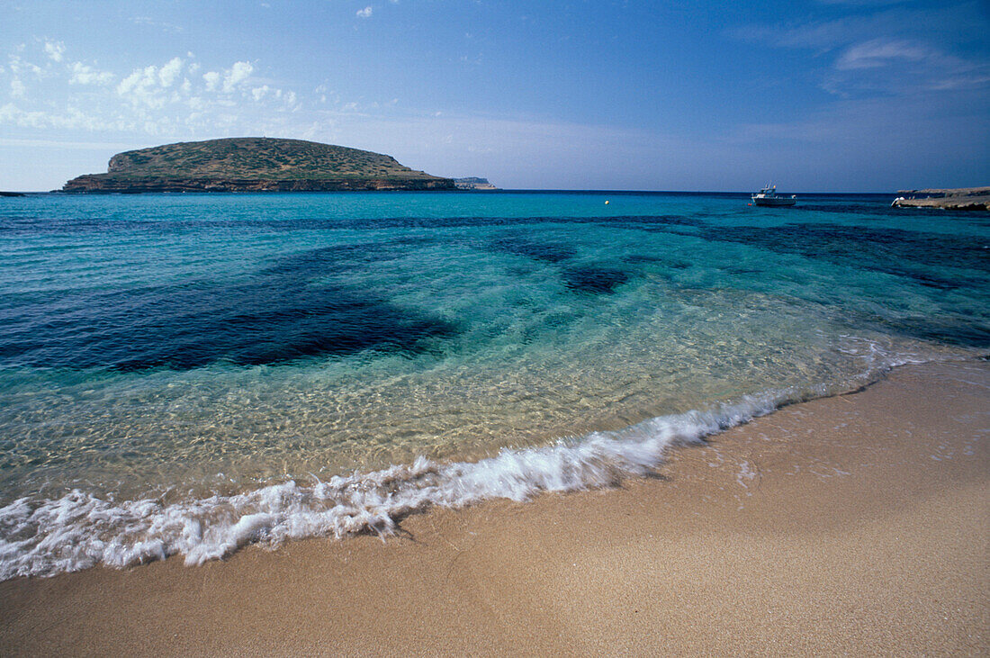 Cala Comte, Illa d'Es Bosc, biza Balearen, Spanien