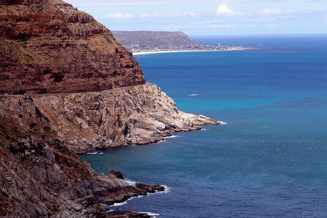 View at coast road at a rocky coast, Chapman's Peak Drive, Cape Town, South Africa, Africa