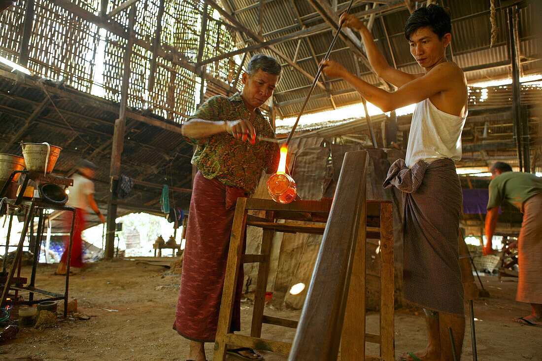 glass making, family-owned glass factory, Myanmar, Burma