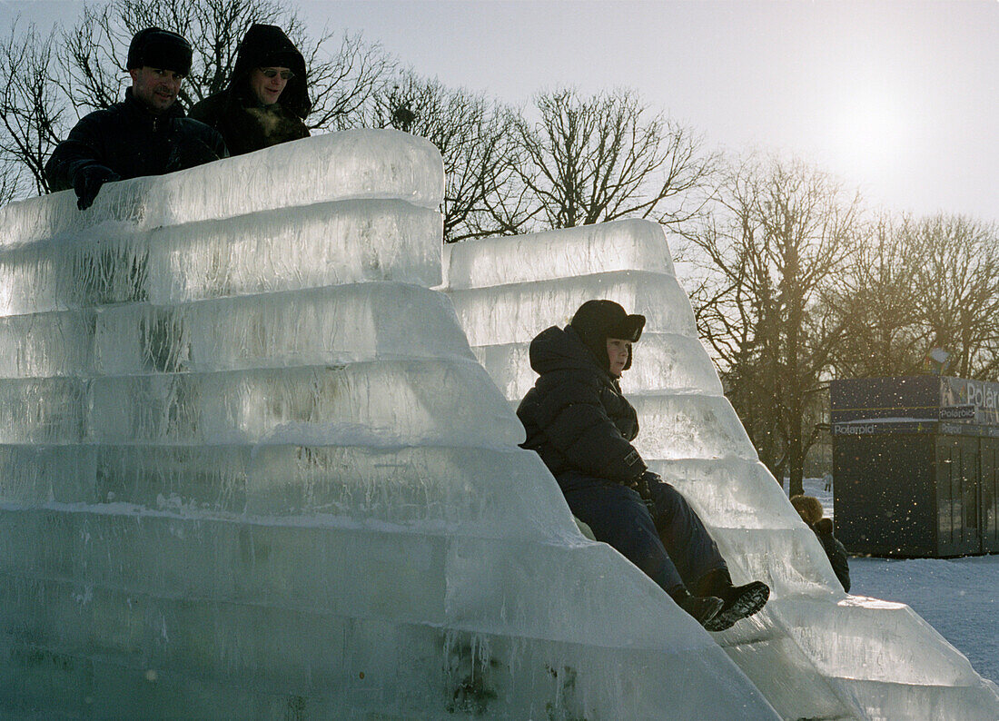Ice slide in Gorki Park, Moscow Russia