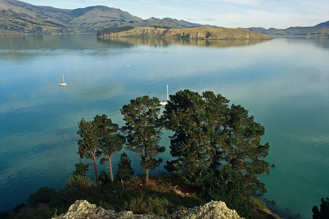 Idyllic coast area, Govenors Bay, Banks peninsula, South Island, New Zealand, Oceania