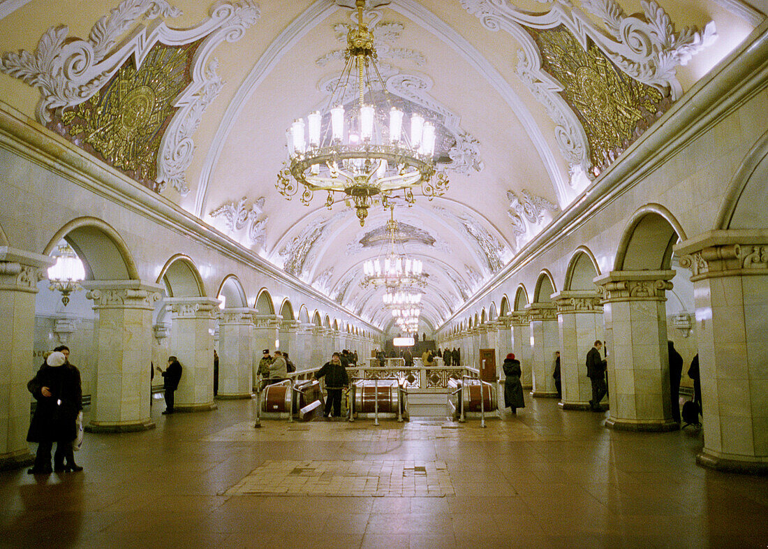 Komsomolskaya underground station, Moscow Russia