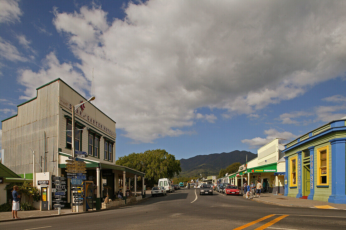 Main street at Coromandel town centre, Coromandel Peninsula, North Island, New Zealand, Oceania