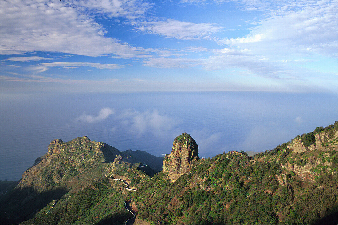 Straße nach Taganana, Angana-Gebirge Teneriffa, Kanaren, Spanien