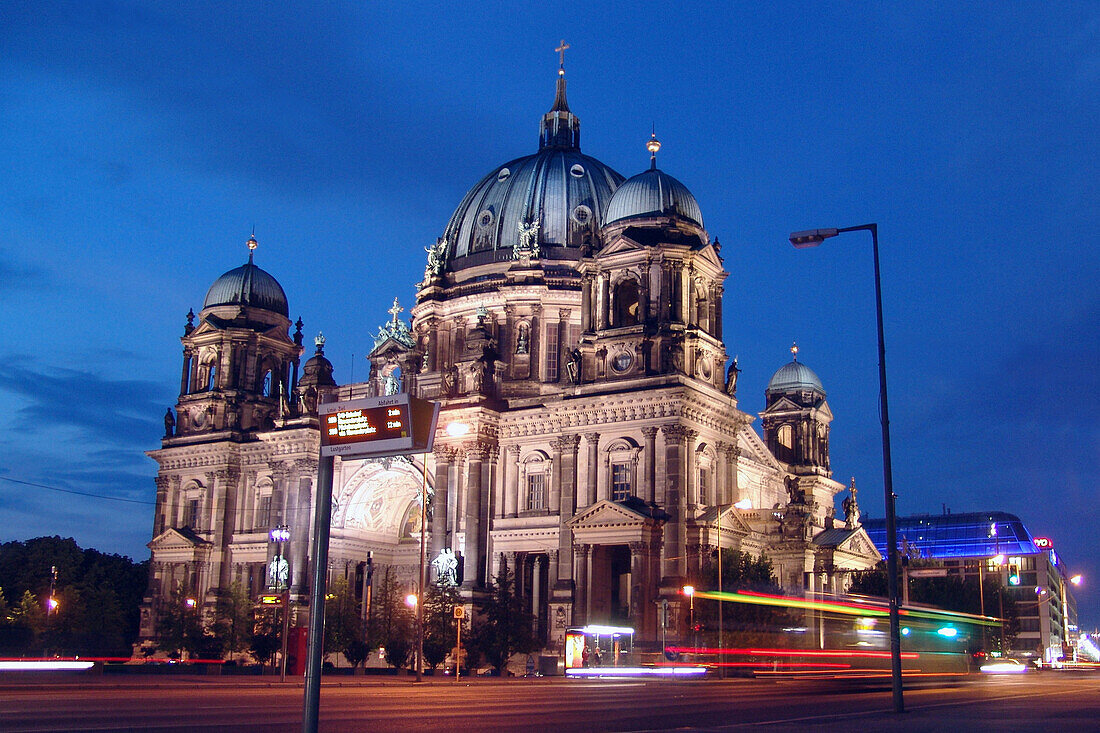 Berlin Cathedral at night, Berlin, Germany