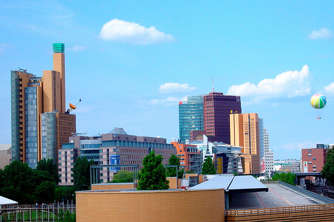 View at high rise buildings at Potsdamer Platz, Berlin, Germany Europe