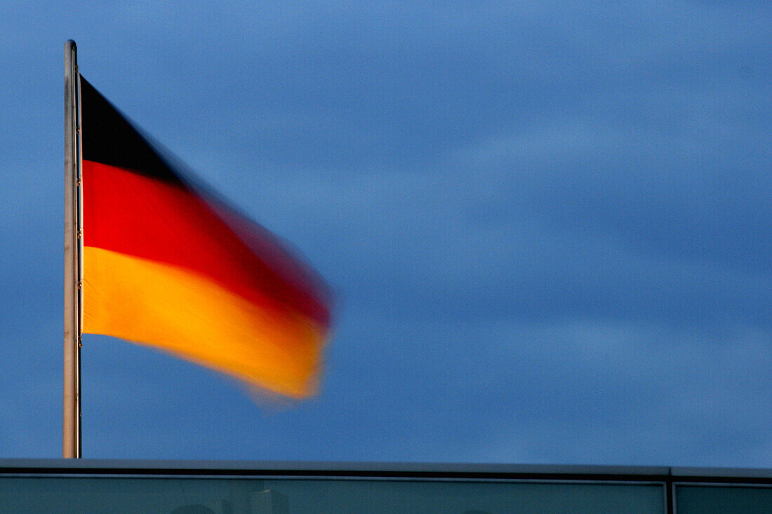 German flag on the Reichstag, Berlin, Germany