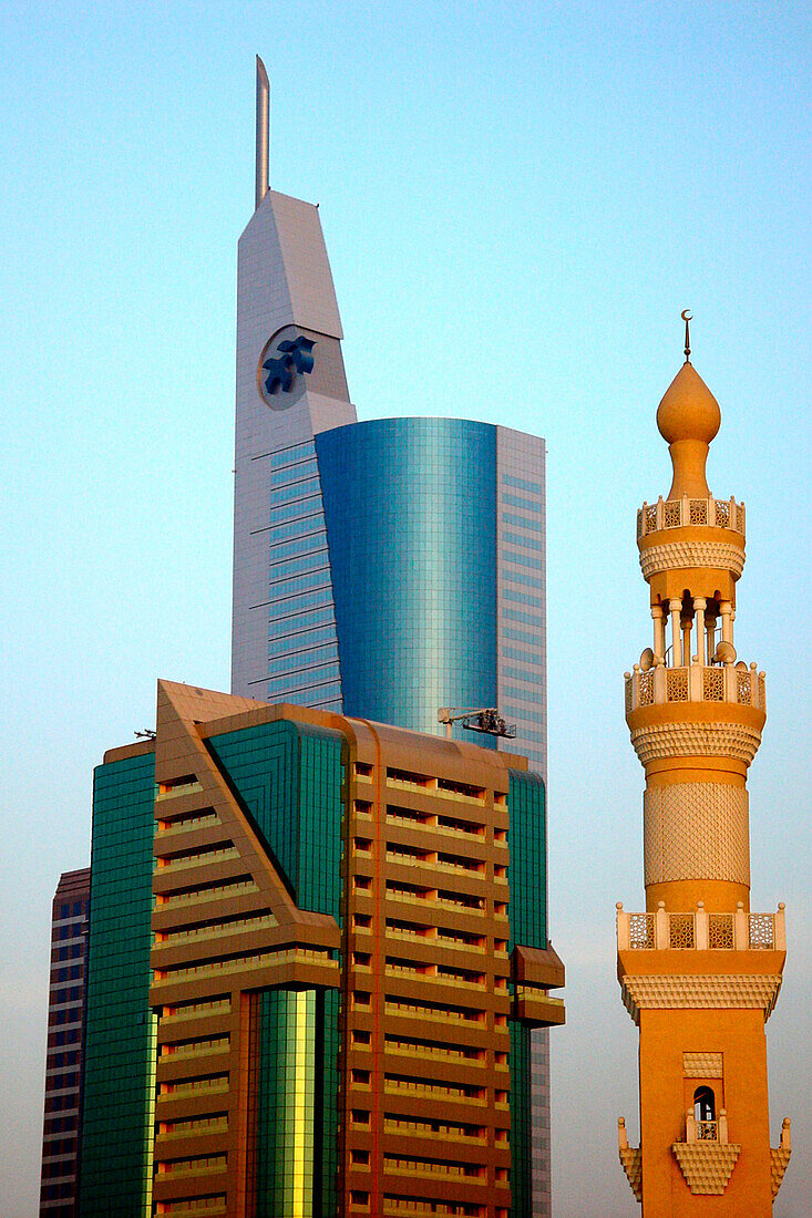 Mosque and Skyscrapers, Dubai, United Arab Emirates, UAE
