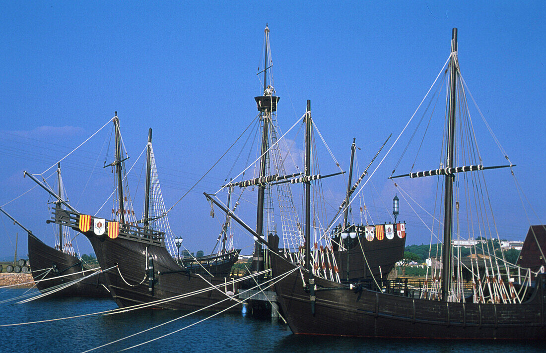 Kolumbus-Schiffe, Freilichtmuseum, b. La Rábida, Provinz Huelva Andalusien, Spanien