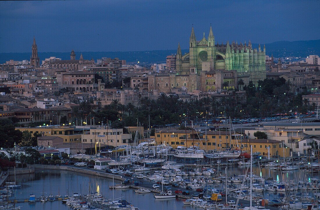 Kathedrale, la Seu , Yachthafen, Palma Mallorca, Spanien