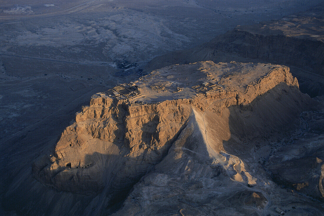 Luftaufnahme von Masada, ehemalige jüdische Festungsanlage, Israel