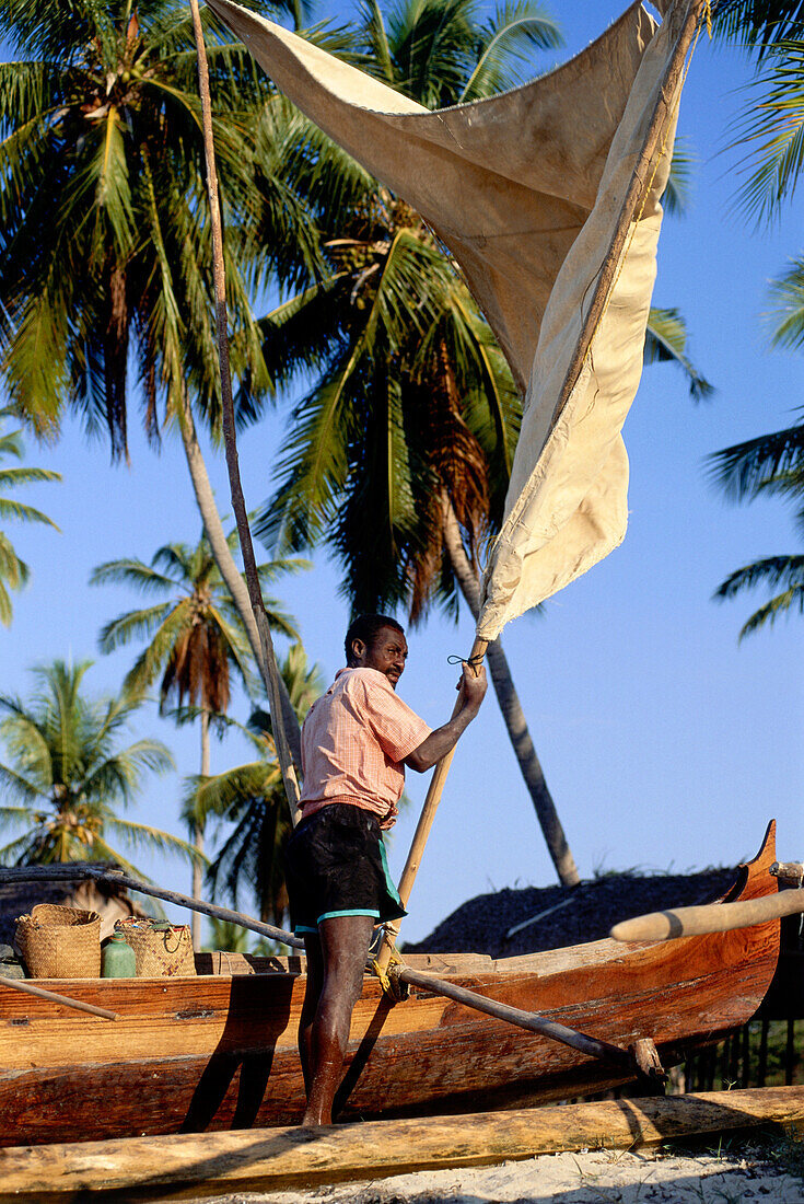 Fischer am Andilana Beach, Nosy Be, Madagaskar, Afrika