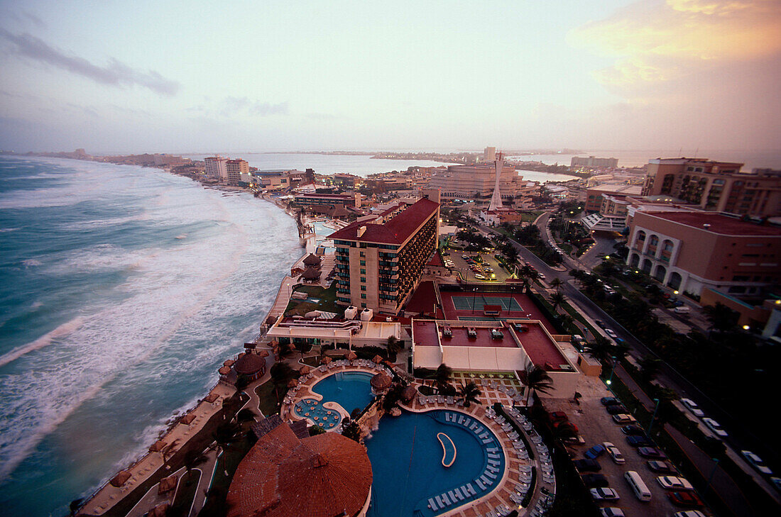 Blick auf Cancun vom Hyatt Regency, Quintana Roo Halbinsel Yucaton, Mexiko