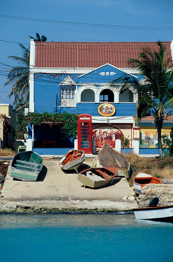 Boote, Chez Truus, Kralandijk, Bonaire Niederländische Antillen