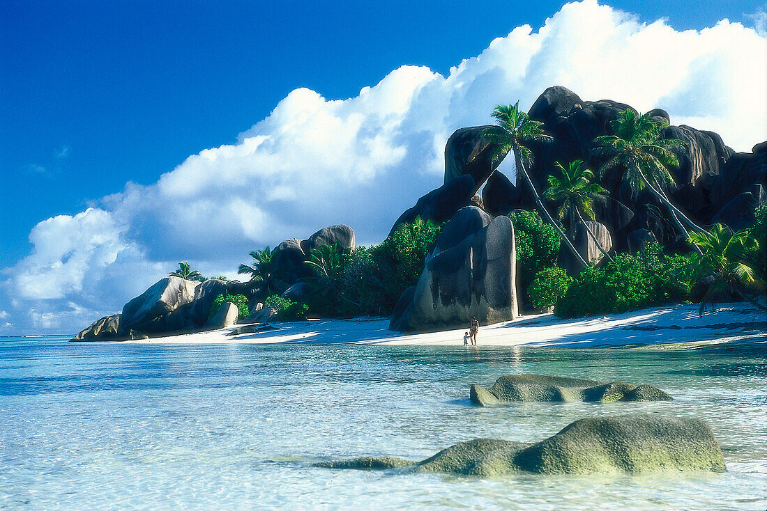 View of the beach at Anse Source d´Argent, La Digue, Seychelles