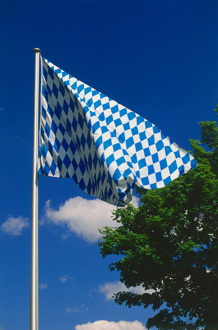 Bayerische Flagge, München, Bayern, Deutschland